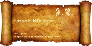 Hatsek Márta névjegykártya