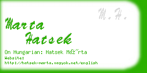 marta hatsek business card